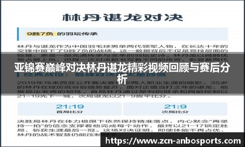 亚锦赛巅峰对决林丹谌龙精彩视频回顾与赛后分析